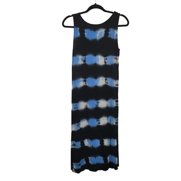 Womens Design History Dress Jersey Knit Tank Tie-dye Asymmetrical Midi Black S - Picture 1 of 5